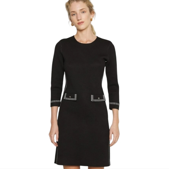 DKNYC Dresses & Skirts - DKNY Black Ivory Knit Dress